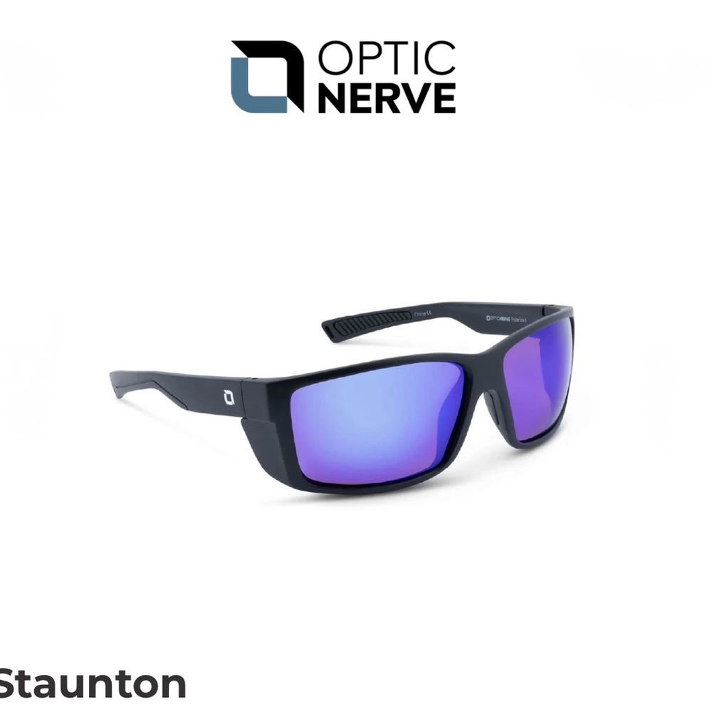 Optic Nerve Matte Black Sunglasses with Blue Mirror Lenses